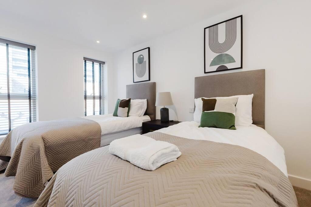 4-Level Luxury 2 Bedroom House Sleeps 6, Rooftop, Harry P & Free Parking 沃特福德 外观 照片